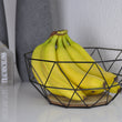 Laden Sie das Bild in den Galerie-Viewer, Moderner Obstkorb - Metall Schwarz Holz Design Braun - CALUTEA