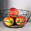 Laden Sie das Bild in den Galerie-Viewer, Moderner Obstkorb - Metall Schwarz Holz Design Braun - CALUTEA