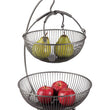 Laden Sie das Bild in den Galerie-Viewer, Moderne Obst Etagere // Metall // Schwarz // Zwei große Obstschalen & Bananenhalter - CALUTEA