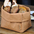 Laden Sie das Bild in den Galerie-Viewer, großer XXL Brotkorb // modern // veganes Leder als Stoff Alternative | faltbarer Krempelkorb 21cm Ø - CALUTEA