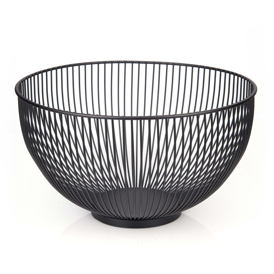 Moderne Obstschale // Metall // Rund, Schwarz // Designer Obstkorb