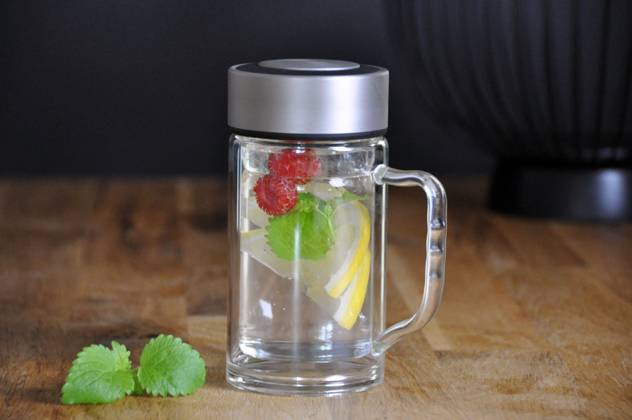 Teebereiter mit Henkel // 300 ml // 100% dicht // Tee-Glas doppelwandi