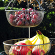 Laden Sie das Bild in den Galerie-Viewer, Moderne Obst Etagere // Metall // Schwarz // Zwei große Obstschalen &amp; Bananenhalter - CALUTEA
