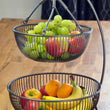 Laden Sie das Bild in den Galerie-Viewer, Moderne Obst Etagere // Metall // Schwarz // Zwei große Obstschalen &amp; Bananenhalter - CALUTEA
