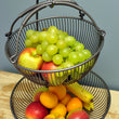 Laden Sie das Bild in den Galerie-Viewer, Moderne Obst Etagere // Metall // Schwarz // Zwei große Obstschalen &amp; Bananenhalter - CALUTEA
