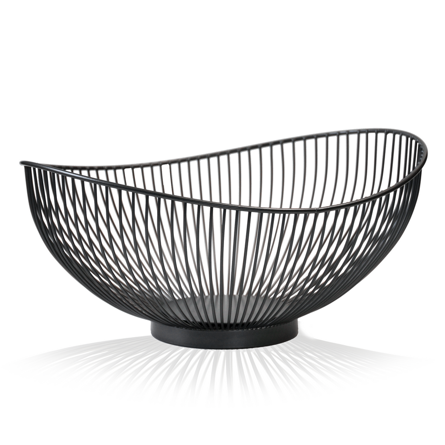 Moderne Designer Obstschale // Metall // Stahlgrau